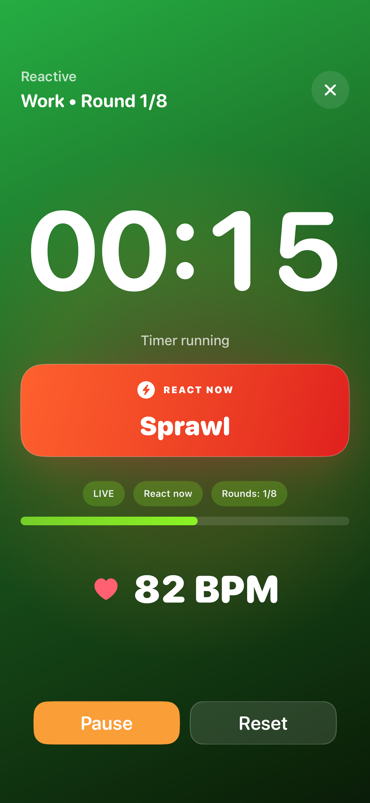 Reactive mode with heart-rate context